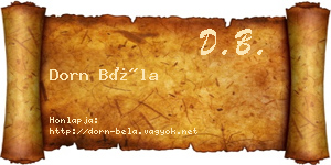 Dorn Béla névjegykártya