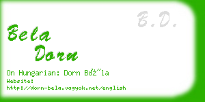 bela dorn business card